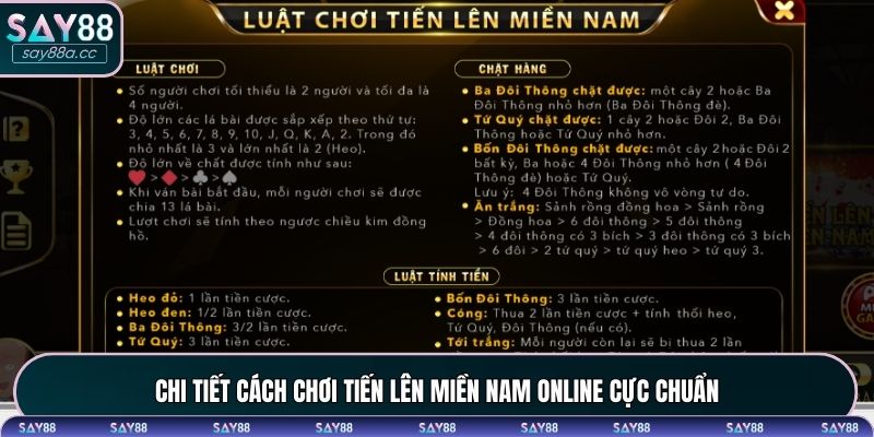 Chi tiết cách chơi Tiến Lên Miền Nam Online cực chuẩn
